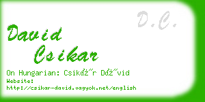 david csikar business card